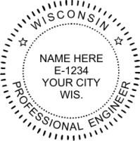 Wisconsin Professional Engineer Self Inking Stamp 2"