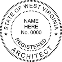 West Virginia Registered Architect 1-5/8" Embosser
