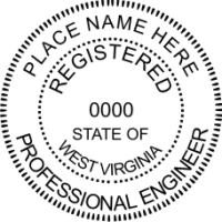 West Virginia Professional Engineer Rubber Stamp 2"