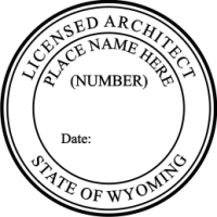 Wyoming Licensed Architect 1-3/4" Rubber Stamp