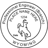 Wyoming Professional Engineer 1-3/4" Rubber Stamp